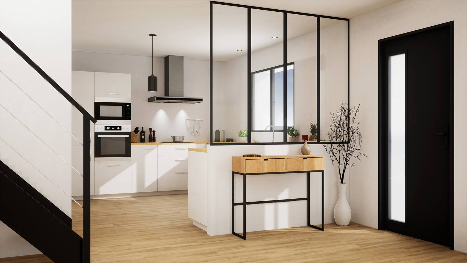 Installation d’une verrière intérieure sur-mesure style atelier, Offranville 76550