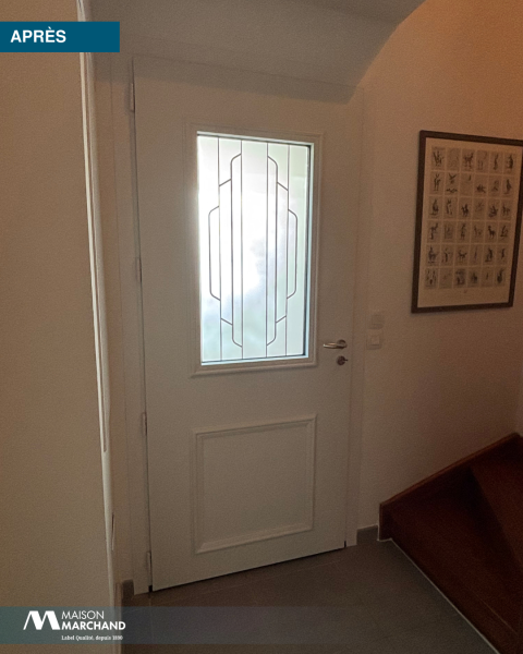 Pose d’une porte d’entrée en aluminium à Bois-Guillaume : une réalisation signée Maison Marchand