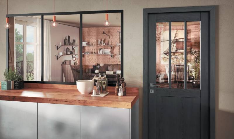 Pose d’une porte intérieure en bois avec éléments en verre, Bacqueville-en-caux 76730